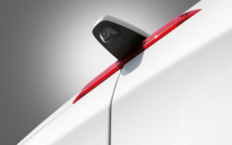 LED stop lamp and rear camera